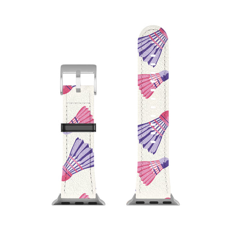 Cynthia Haller Pink and purple badminton Apple Watch Band