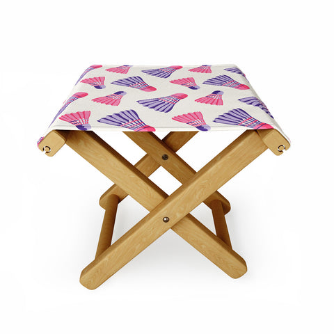 Cynthia Haller Pink and purple badminton Folding Stool