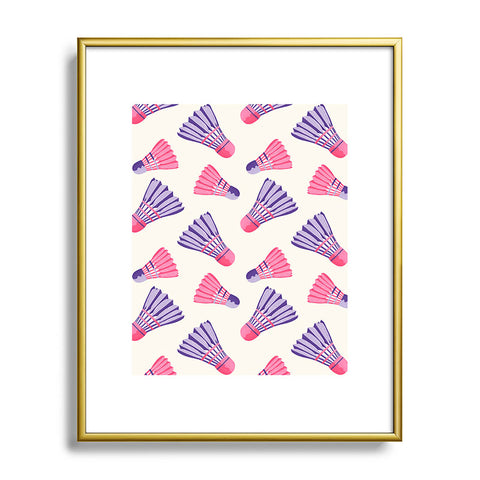 Cynthia Haller Pink and purple badminton Metal Framed Art Print