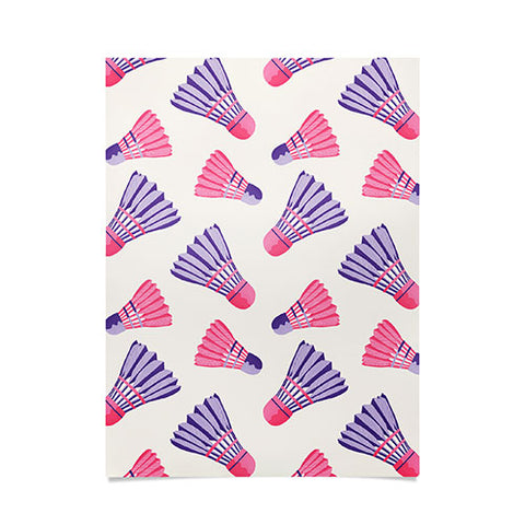 Cynthia Haller Pink and purple badminton Poster
