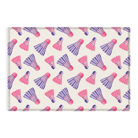 Cynthia Haller Pink and purple badminton Outdoor Rug