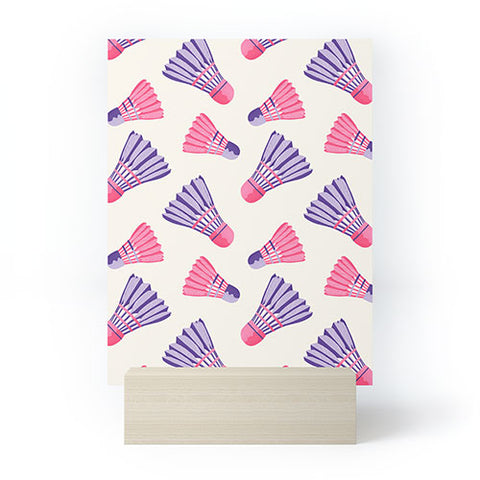 Cynthia Haller Pink and purple badminton Mini Art Print