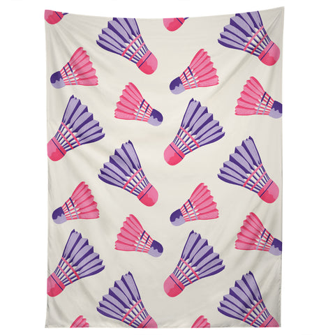 Cynthia Haller Pink and purple badminton Tapestry