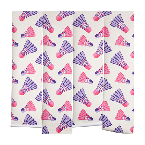 Cynthia Haller Pink and purple badminton Wall Mural