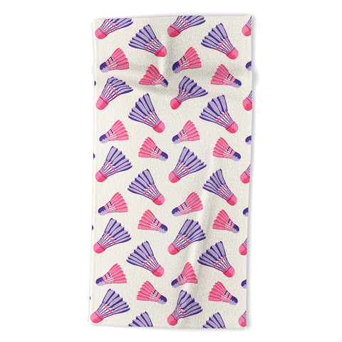 Cynthia Haller Pink and purple badminton Beach Towel