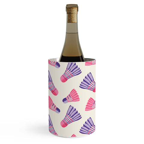 Cynthia Haller Pink and purple badminton Wine Chiller