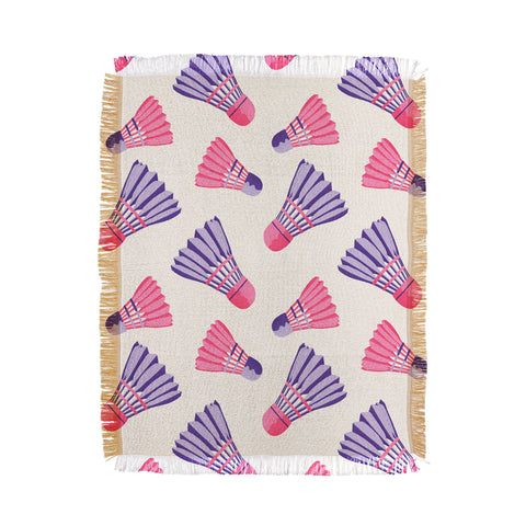 Cynthia Haller Pink and purple badminton Throw Blanket