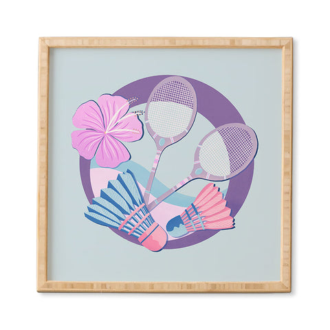 Cynthia Haller Tropical badminton badge Framed Wall Art