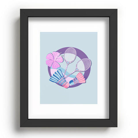 Cynthia Haller Tropical badminton badge Recessed Framing Rectangle