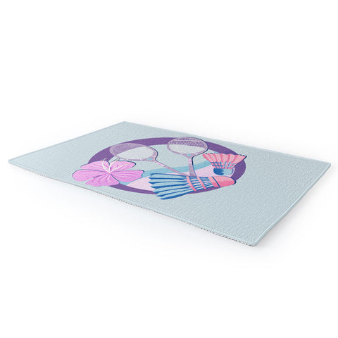 Cynthia Haller Tropical badminton badge Area Rug