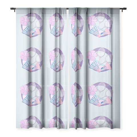Cynthia Haller Tropical badminton badge Sheer Window Curtain