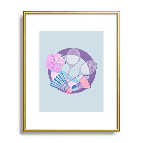 Cynthia Haller Tropical badminton badge Metal Framed Art Print