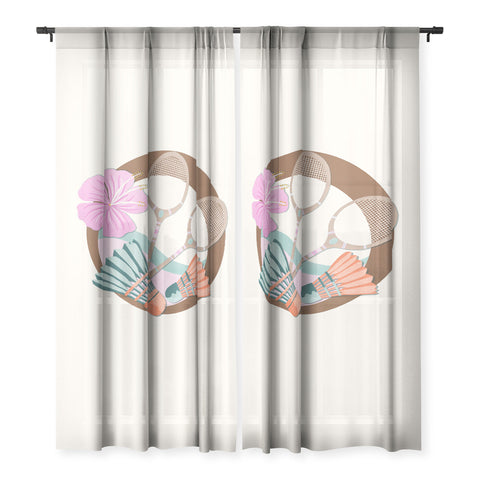 Cynthia Haller Tropical Badminton badge pink Sheer Non Repeat