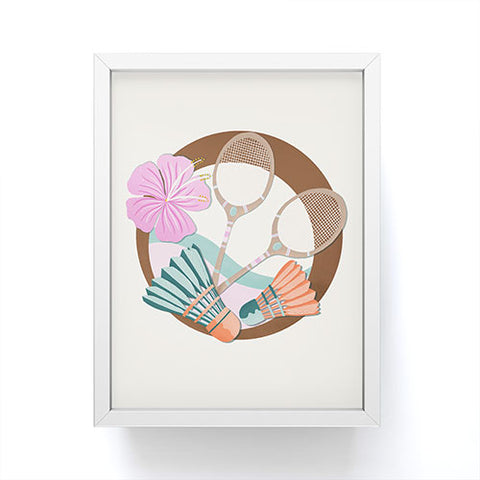 Cynthia Haller Tropical Badminton badge pink Framed Mini Art Print