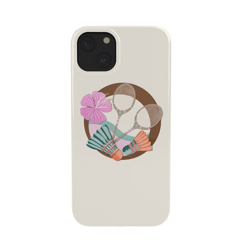 Cynthia Haller Tropical Badminton badge pink Phone Case