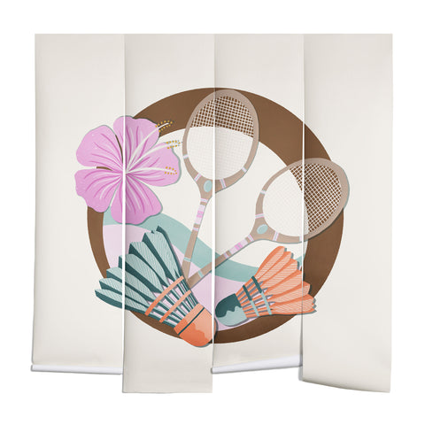 Cynthia Haller Tropical Badminton badge pink Wall Mural