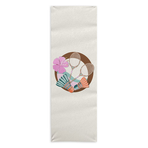 Cynthia Haller Tropical Badminton badge pink Yoga Towel