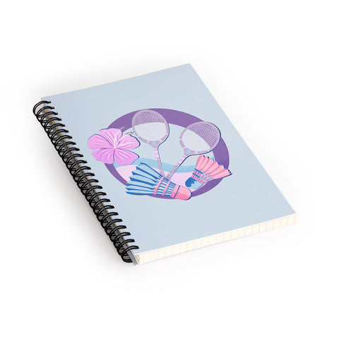 Cynthia Haller Tropical badminton badge Spiral Notebook