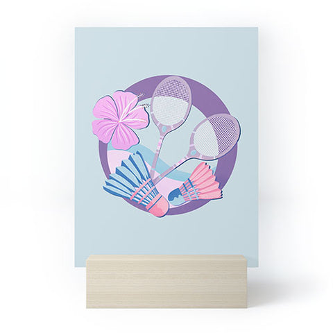 Cynthia Haller Tropical badminton badge Mini Art Print
