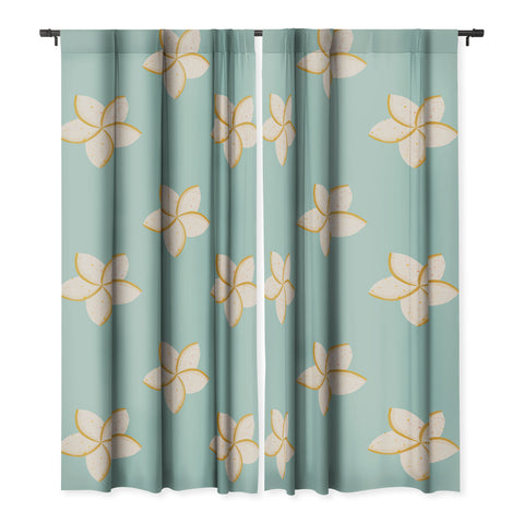 Cynthia Haller White and turquoise plumeria Blackout Non Repeat