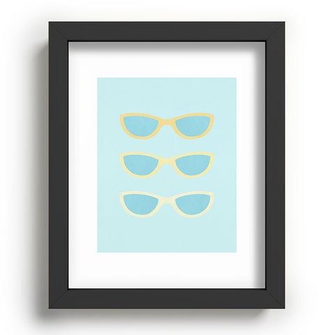 Cynthia Haller Yellow and blue retro sunglass Recessed Framing Rectangle