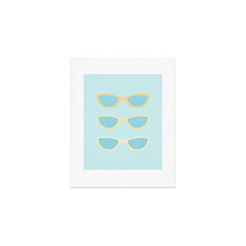 Cynthia Haller Yellow and blue retro sunglass Art Print