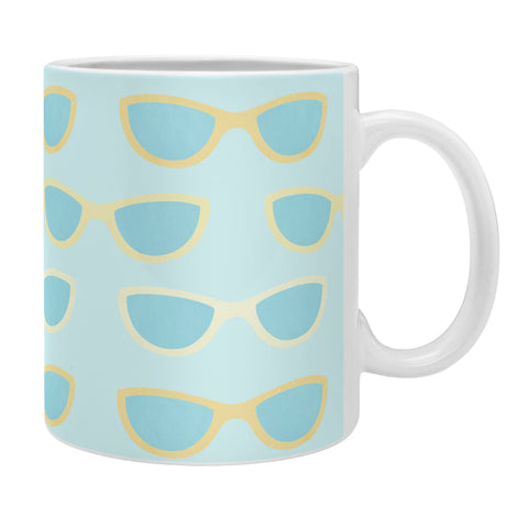 Cynthia Haller Yellow and blue retro sunglass Coffee Mug