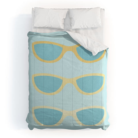 Cynthia Haller Yellow and blue retro sunglass Comforter