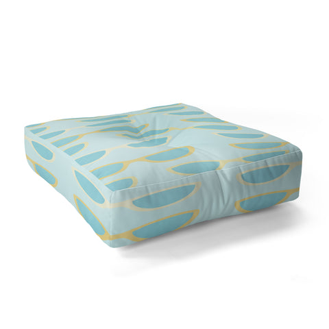 Cynthia Haller Yellow and blue retro sunglass Floor Pillow Square