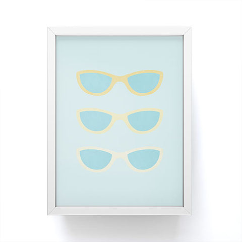 Cynthia Haller Yellow and blue retro sunglass Framed Mini Art Print