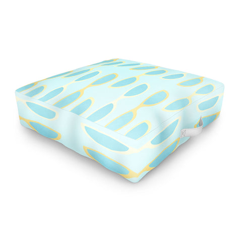 Cynthia Haller Yellow and blue retro sunglass Outdoor Floor Cushion