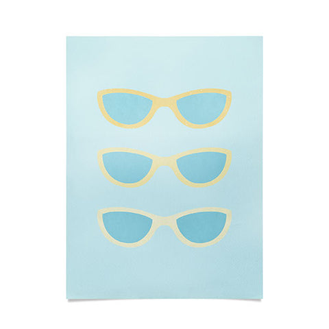 Cynthia Haller Yellow and blue retro sunglass Poster