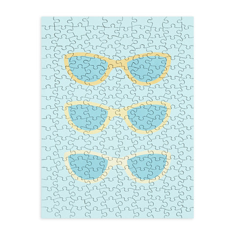 Cynthia Haller Yellow and blue retro sunglass Puzzle
