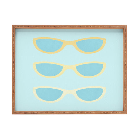 Cynthia Haller Yellow and blue retro sunglass Rectangular Tray