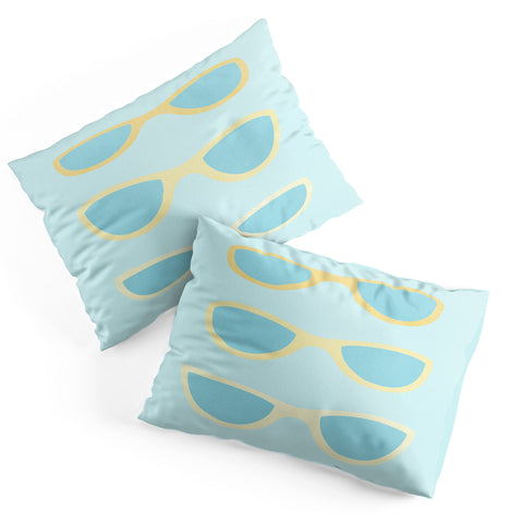 Cynthia Haller Yellow and blue retro sunglass Pillow Shams