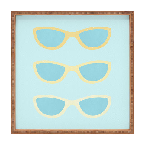Cynthia Haller Yellow and blue retro sunglass Square Tray