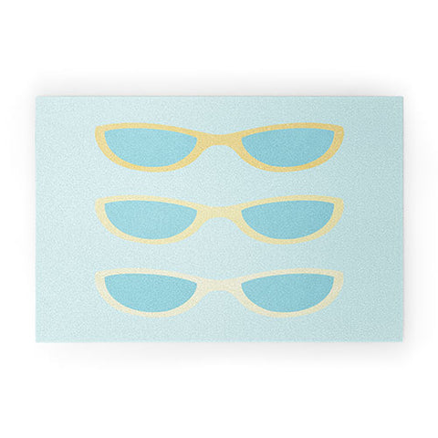 Cynthia Haller Yellow and blue retro sunglass Welcome Mat