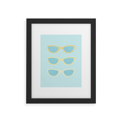 Cynthia Haller Yellow and blue retro sunglass Framed Art Print