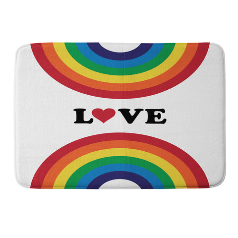 CynthiaF 70s Love Rainbow Memory Foam Bath Mat