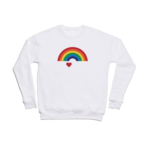 CynthiaF 70s Love Rainbow Crewneck Sweatshirt