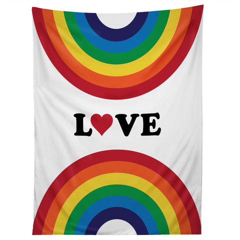CynthiaF 70s Love Rainbow Tapestry