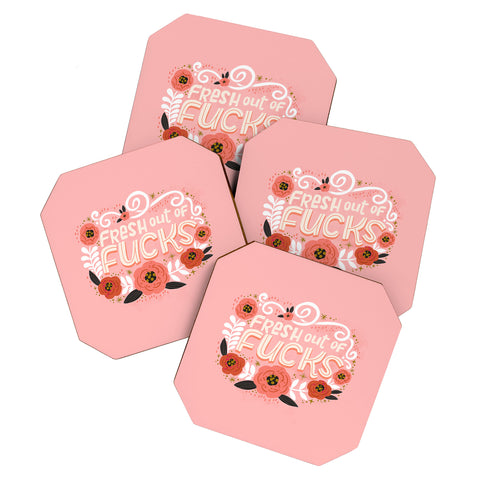 CynthiaF Fresh Out of Fucks Coaster Set