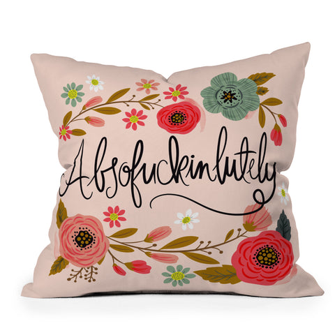 CynthiaF Pretty Sweary Absofuckinlutely Outdoor Throw Pillow