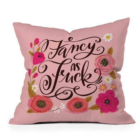 CynthiaF Pretty Sweary Fancy as Fuck Outdoor Throw Pillow