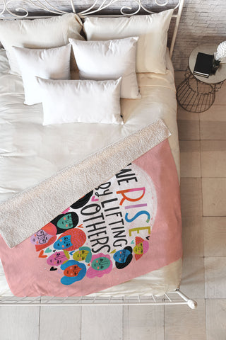CynthiaF We Rise by Lifting Others Fleece Throw Blanket
