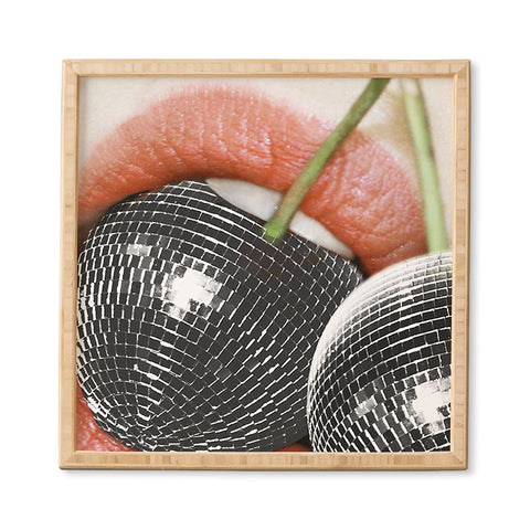 Dagmar Pels BITE me Disco Cherry Lips Framed Wall Art