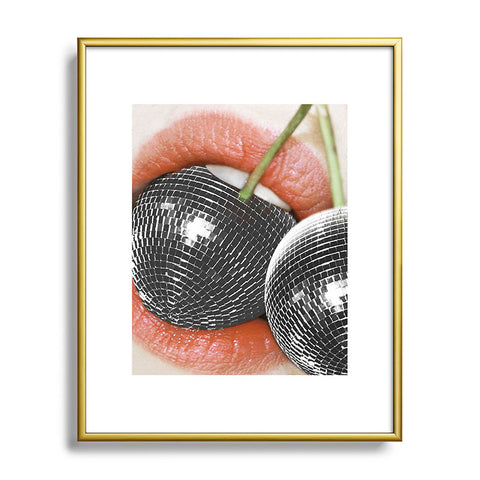 Dagmar Pels BITE me Disco Cherry Lips Metal Framed Art Print