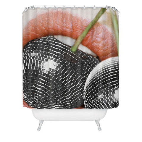 Dagmar Pels BITE me Disco Cherry Lips Shower Curtain