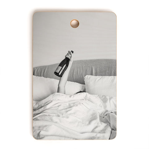 Dagmar Pels Champagne In Bed Black And White Cutting Board Rectangle