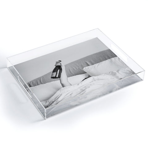 Dagmar Pels Champagne In Bed Black And White Acrylic Tray